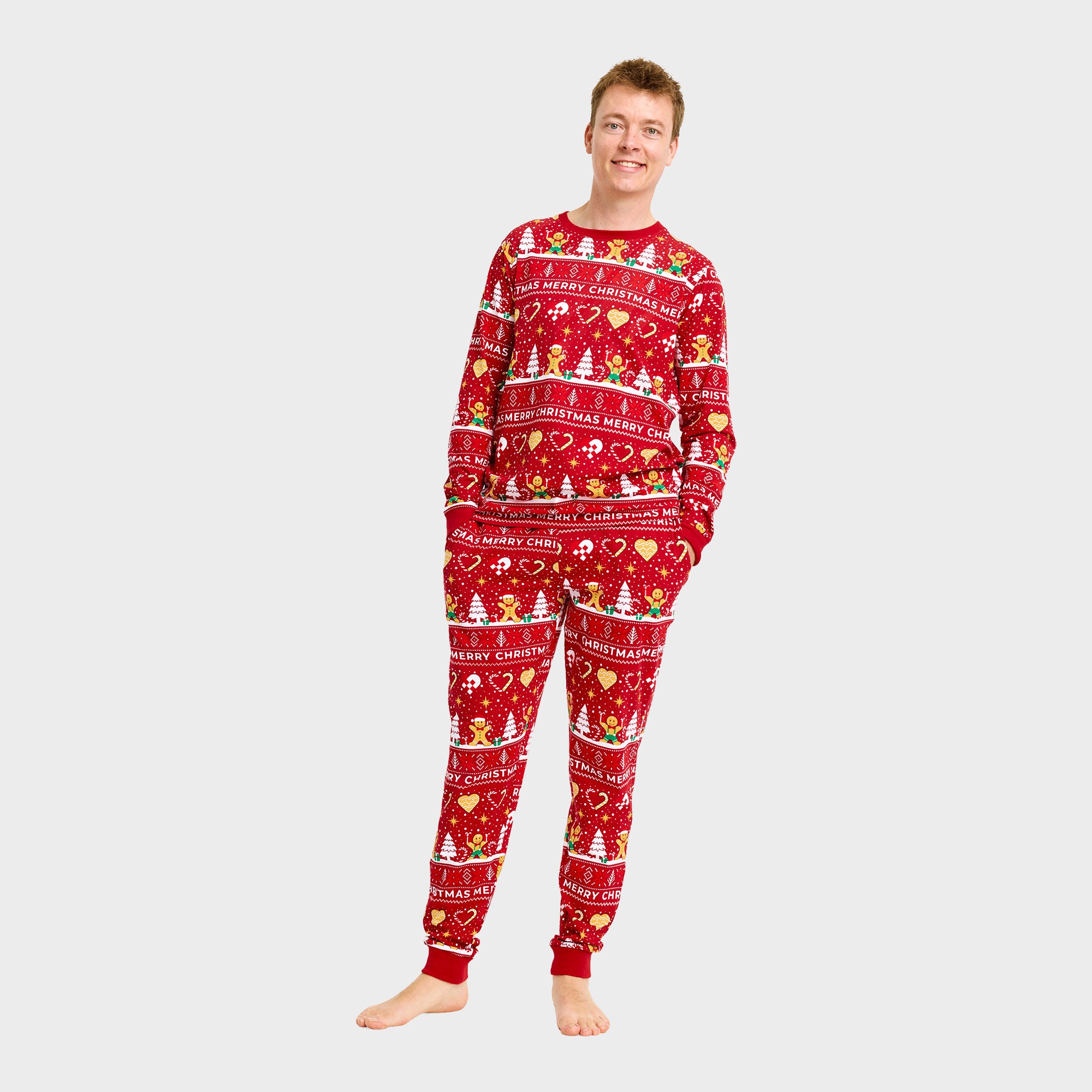 Christmas Cookie julepyjamas rød - Herre.